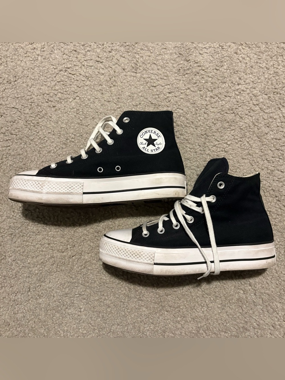 Converse Platform High-Top Sneakers in Black and White